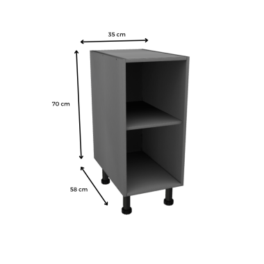 MÓDULO BAJO (ALUMINIO): 35x70x58cm