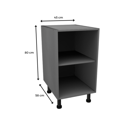 MÓDULO BAJO (ALUMINIO): 45x80x58cm