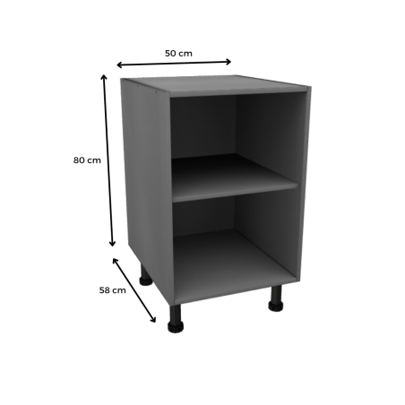 MÓDULO BAJO (ALUMINIO): 50x80x58cm