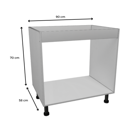 MÓDULO FREGADERO (BLANCO): 90x70x58cm