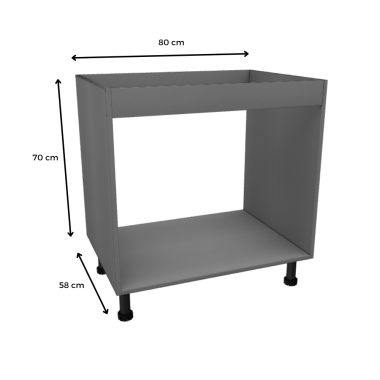 MÓDULO FREGADERO (ALUMINIO): 80x70x58cm