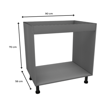 MÓDULO FREGADERO (ALUMINIO): 90x70x58cm