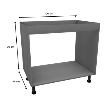 MÓDULO FREGADERO (ALUMINIO): 100x70x58cm