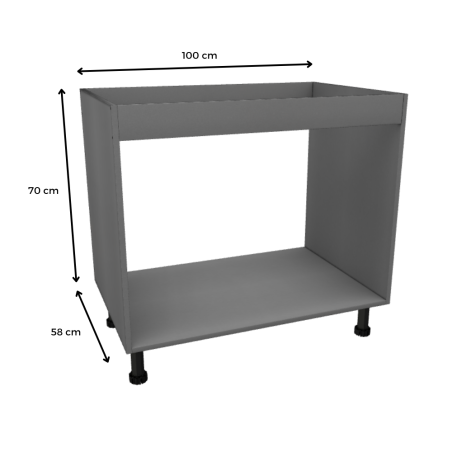 MÓDULO FREGADERO (ALUMINIO): 100x70x58cm