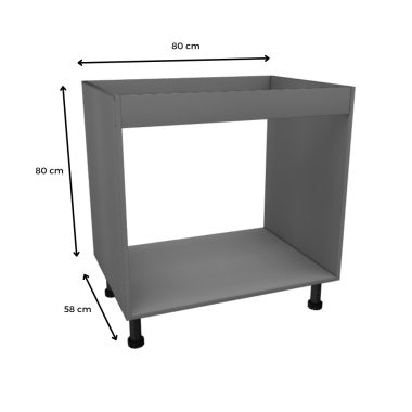 MÓDULO FREGADERO (ALUMINIO): 80x80x58cm