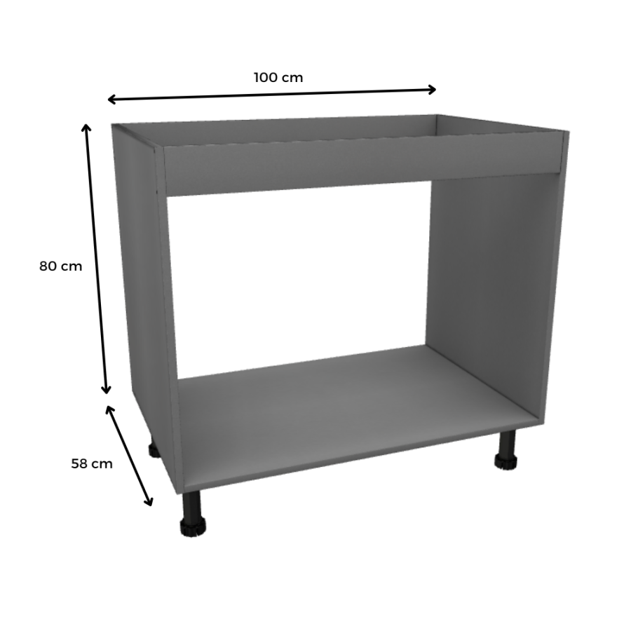 MÓDULO FREGADERO (ALUMINIO): 100x80x58cm