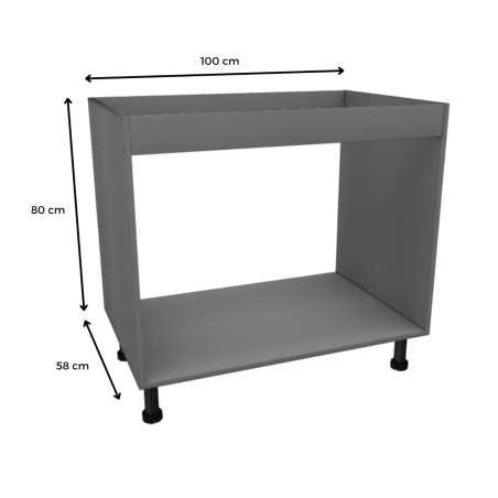 MÓDULO FREGADERO (ALUMINIO): 100x80x58cm