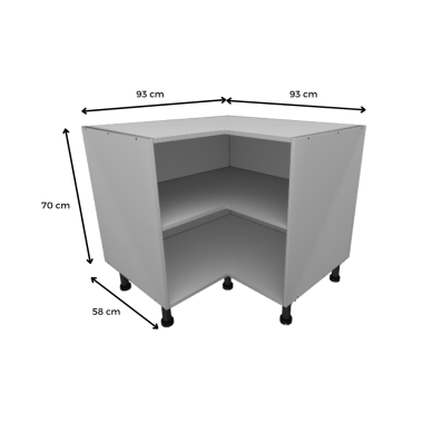 MÓDULO RINCONERO EN ELE (BLANCO): 93x70x58cm