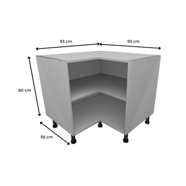 MÓDULO RINCONERO EN ELE (BLANCO): 93x80x58cm