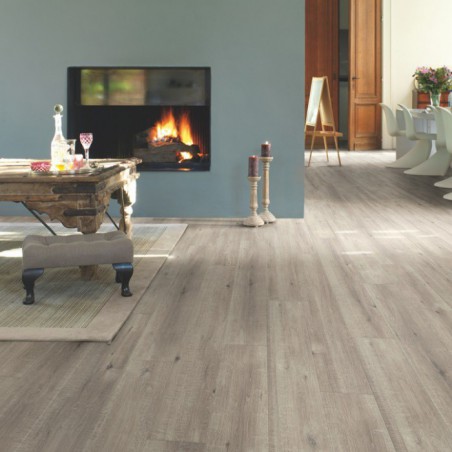 SUELO LAMINADO ROBLE CON CORTES DE SIERRA GRIS