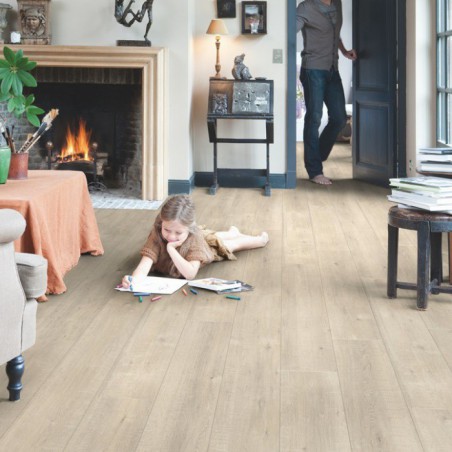 SUELO LAMINADO ROBLE CON CORTES DE SIERRA BEIGE